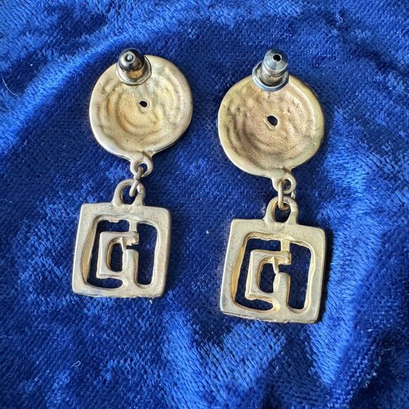 2/$150 Paco Rabanne Gold Stamped Metal Earrings - Picture 5 of 5